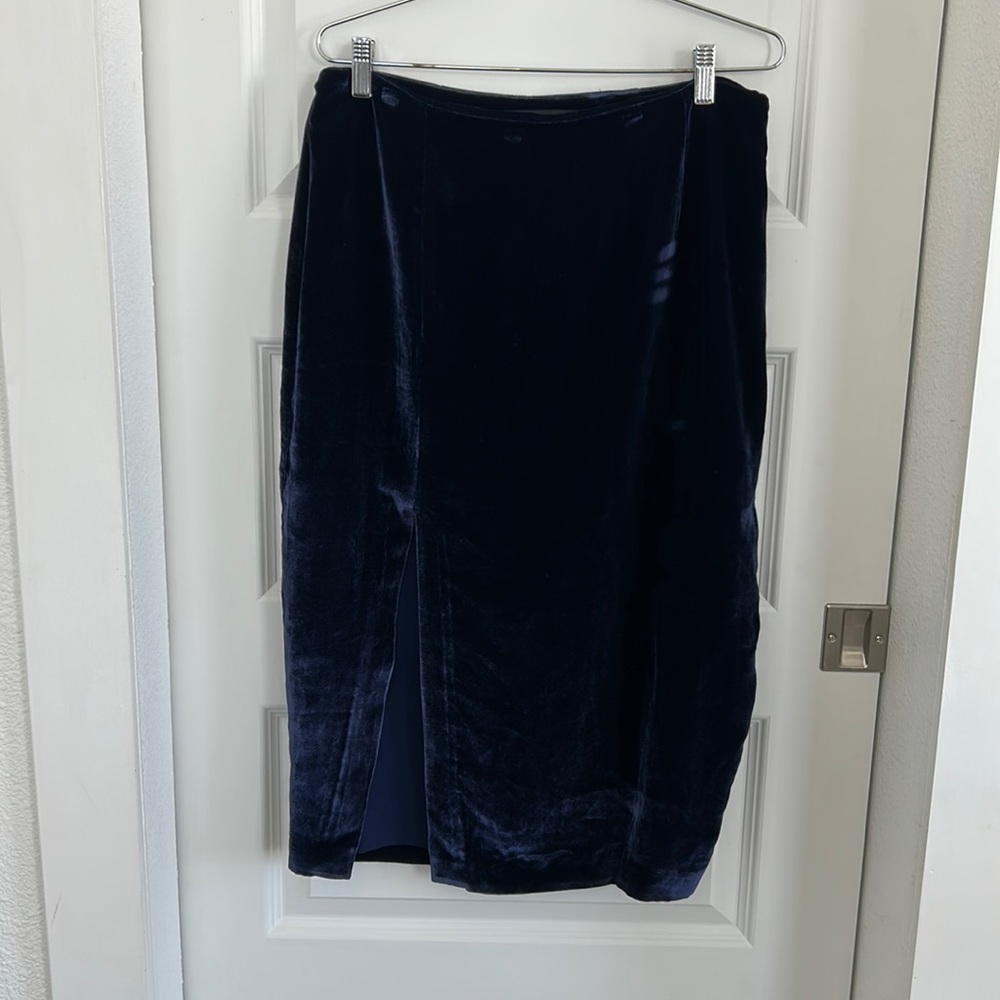 Blue velvet skirt